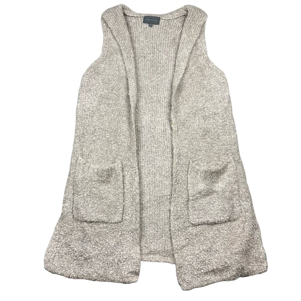 Anthropologie Sunday In Brooklyn Size M/L Tan Wool Blend‎ Sleeveless Cardigan